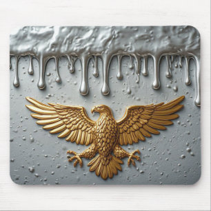 Mousepad Emblema de Águia Dourada com Asas Estendidas