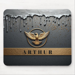 Mousepad Emblema de Águia Dourada com Asas Estendidas