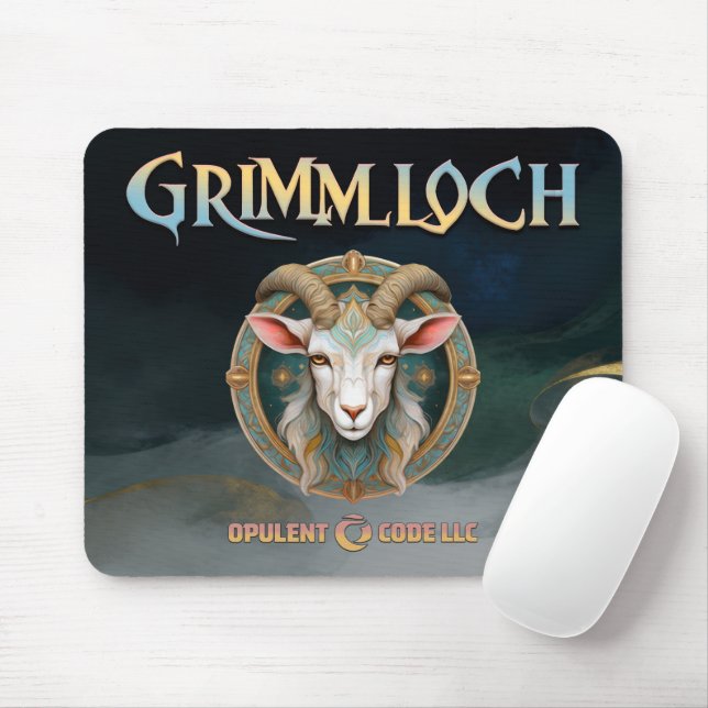 Mousepad Emblema de Cabra Grimmloch RPG de Fantasia (Com mouse)