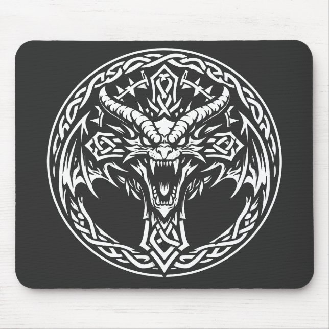 Mousepad Emblema de Dragão Celta por BurnsInHell (Frente)