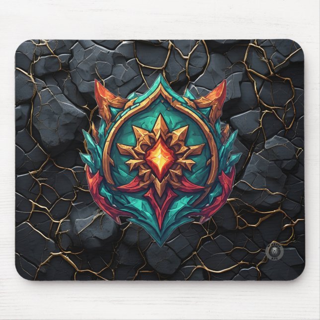 Mousepad Emblema de Jogador de Crista de Dragão Mítico (Frente)