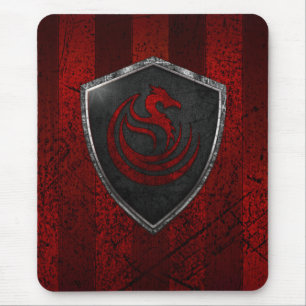 Mousepad Emblema do Dragão Vermelho Moderno Casaco de Armas