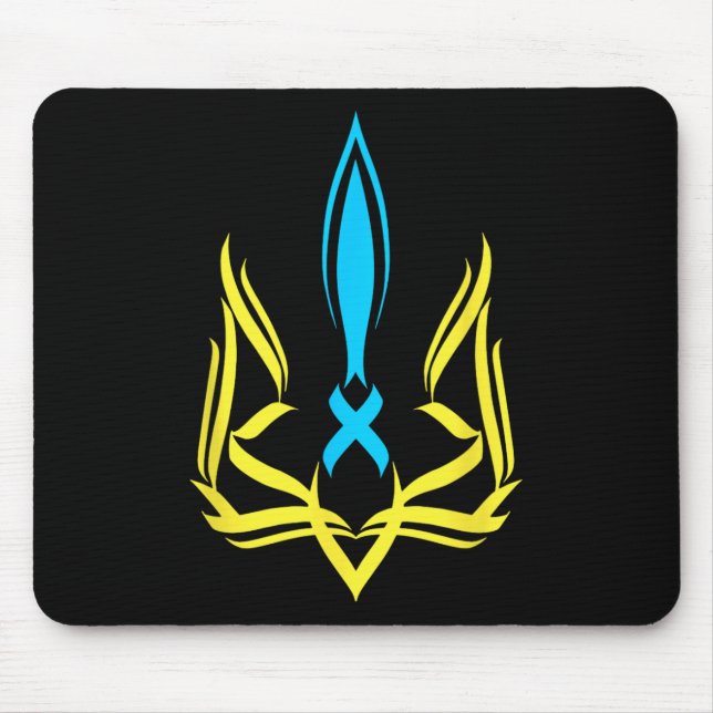 Mousepad Emblema Nacional Ucraniano Cores Amarelo Azul - Uk (Frente)