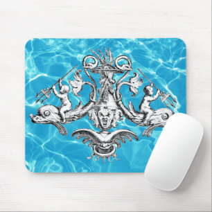 Mousepad Emblema náutico com Cherubs e Tridents