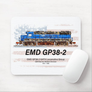 Mousepad EMD GP38-2 Locomotiva diesel e bandeira americana