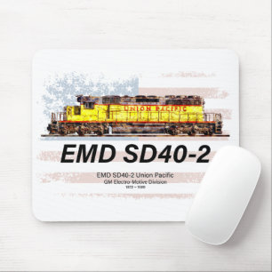 Mousepad EMD SD40-2 Locomotiva Diesel. bandeira americana