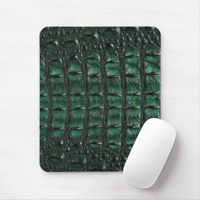 Mousepad Emerald Crocodile Leather Luxury Exotic  Skin (Com mouse)