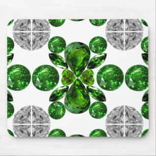 Mousepad Emerald Diamond Gemstone Art Green