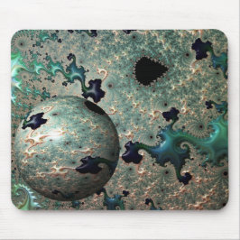 Mousepad Emerald e Dourado Mandelbrot com Esfera