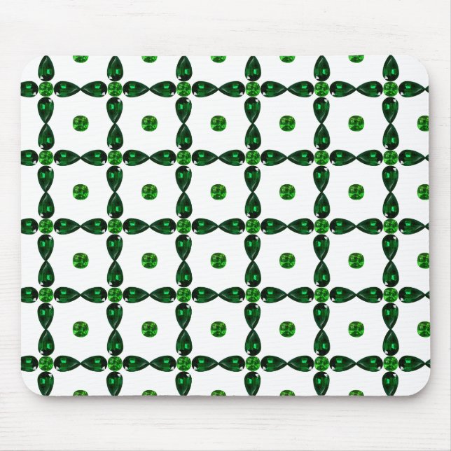 Mousepad Emerald Gemstone Art, Verde (Frente)