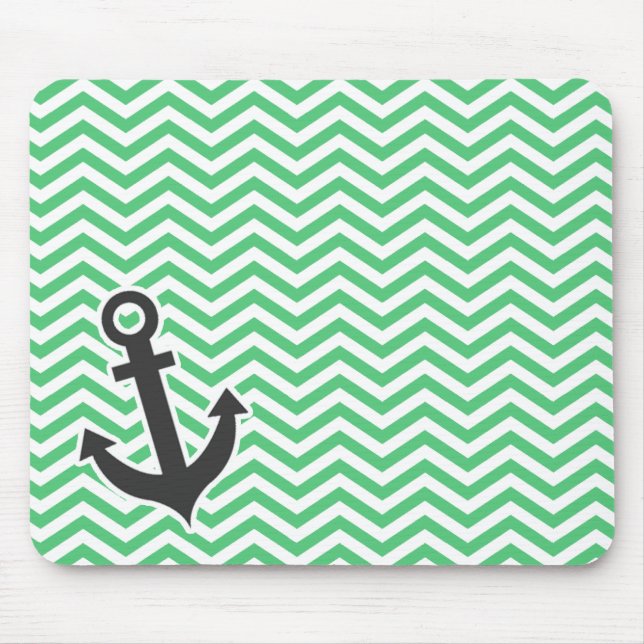 Mousepad Emerald Green Chevron; Âncora (Frente)