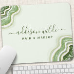 Mousepad Emerald Green Glitter Agate Geode Luxe Chic<br><div class="desc">Placa de Mouse Glitter Verde Emerald Glitter Geode Luxe Chic. Perfeito para maquiadores,  cabeleireiros,  cosmetólogos e muito mais!</div>