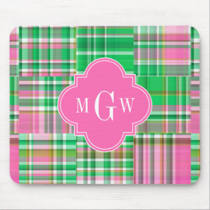 Mousepad Emerald Hot Pink Pré-Pink Patches Madras Monograma