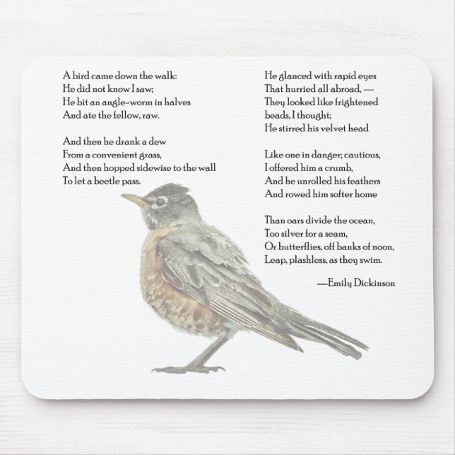 Mousepad Emily Dickinson no tapete do rato do poema do (Frente)
