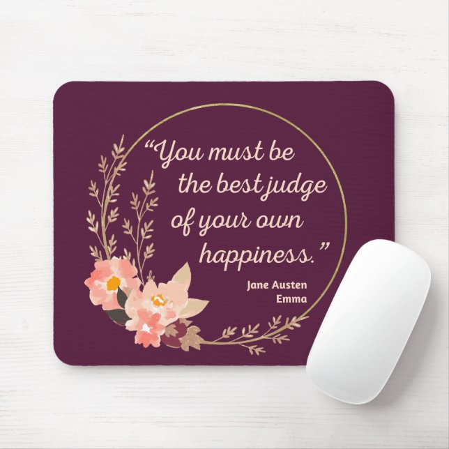Mousepad Emma Por Jane Austen Citação I - Estilo Bonito (Com mouse)