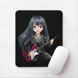 Mousepad Emo girl with long black hair