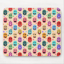 Mousepad Emoções Rostos Coloridos