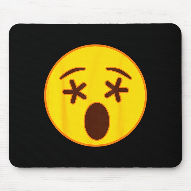 Mousepad Emoji Crossed Out Eyes Yellow Smile Face  (Frente)
