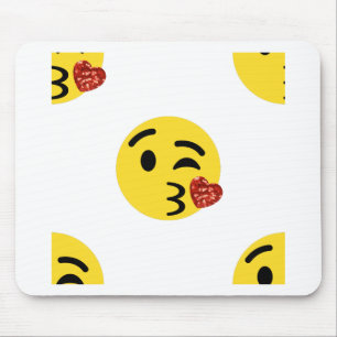 Mousepad emoji de beijo brilhante