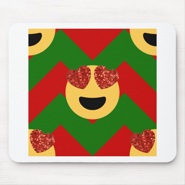 Mousepad emoji do coração de natal (Frente)
