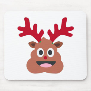 Mousepad emoji do poo da rena do xmas