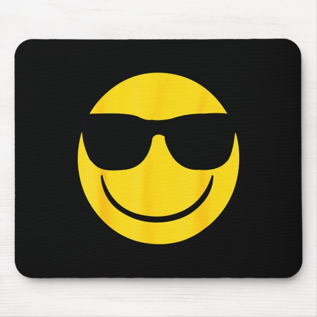 Mousepad Emoji Retro Sungles Yellow Smile Face  (Frente)