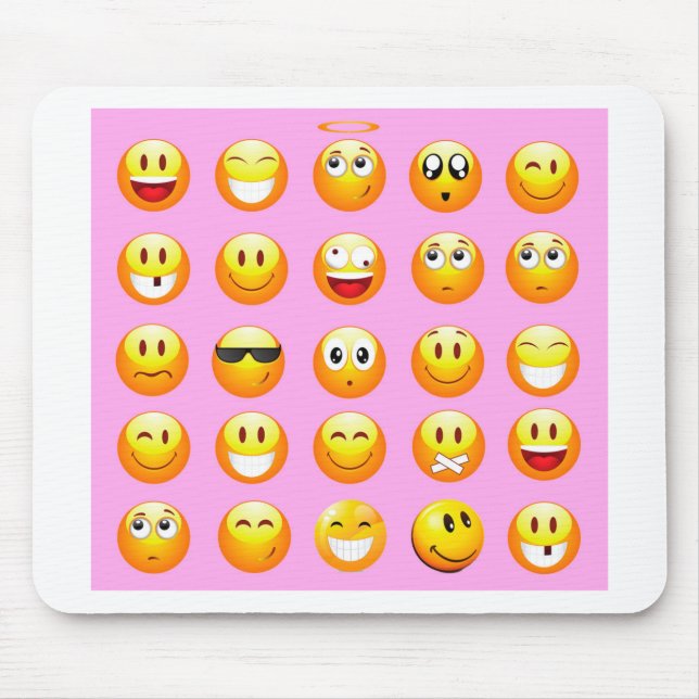 Mousepad emoji rosa pastel (Frente)