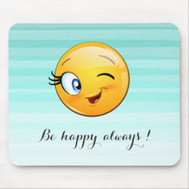 Mousepad Emoji Vencendo Adorável Seja feliz sempre