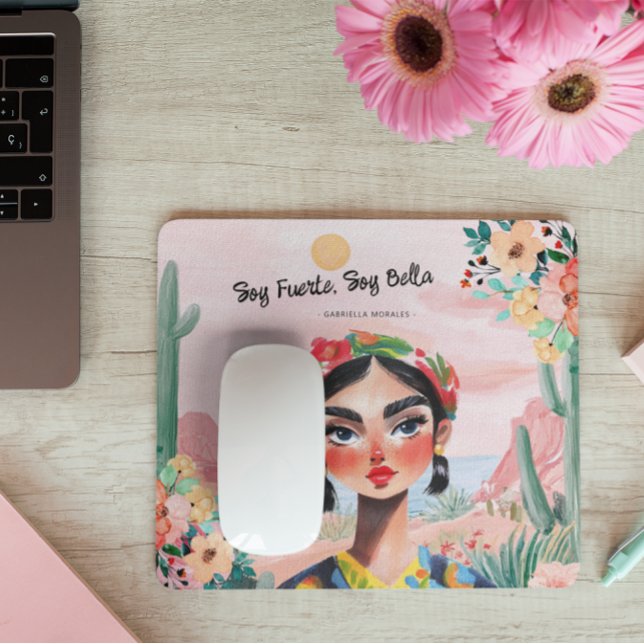 Mousepad Empoderamento no Bloom: Monograma Personalizado (Criador carregado)