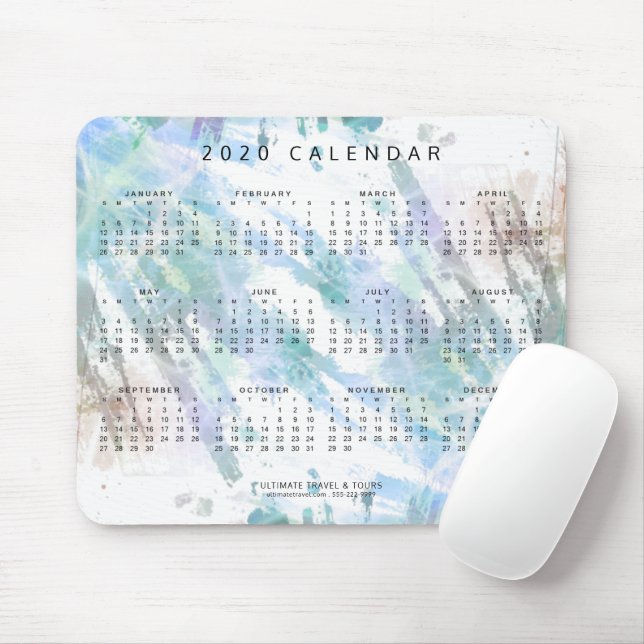 Mousepad Empresa de Abstrato moderno calendário 2020 (Com mouse)