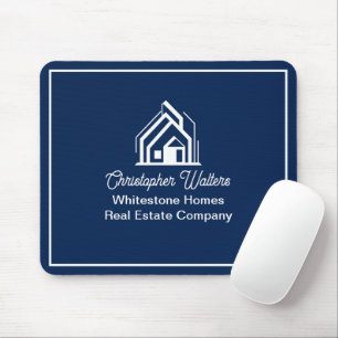 Mousepad Empresa de Imóveis Navy Blue Corretor Personalizad