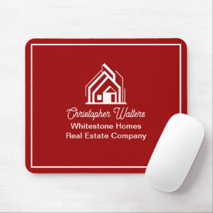 Mousepad Empresa de Imóveis Vermelha Corretor Personalizado