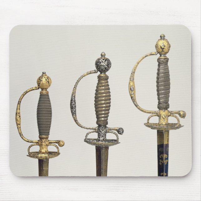 Mousepad Empunhaduras de três espadas francesas: um do aço (Frente)