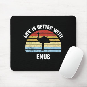 Mousepad Emu com texto em alemão A vida é melhor