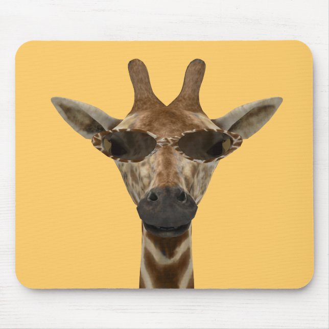 Mousepad Encantada Girafa Incognito Com Óculos De Sol Trend (Frente)