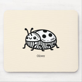 Mousepad Encantadora Ilustração do Besouro Desenhado à Mão