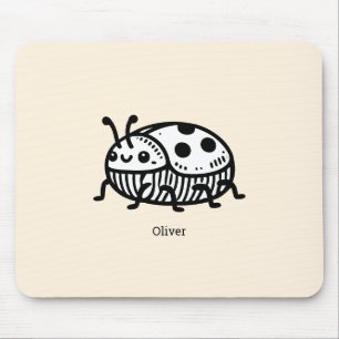 Mousepad Encantadora Ilustração do Besouro Desenhado à Mão