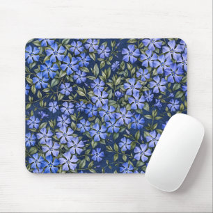 Mousepad Encantadoras Flores de Vinca Azul Profundo Espalha