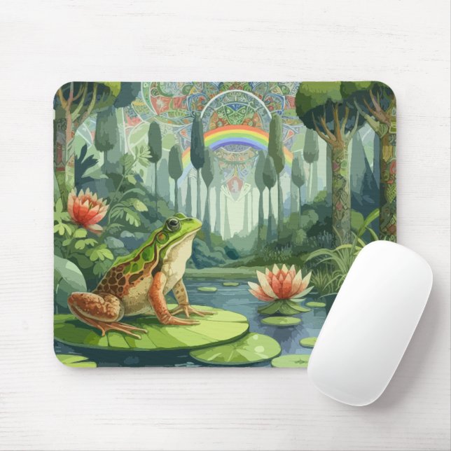Mousepad Encantando o Sapo William Morris numa Floresta (Com mouse)