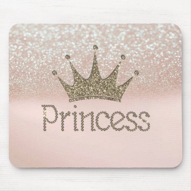 Mousepad Encantando Tiara, Princesa, Glittery Bokeh (Frente)