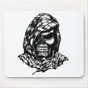 mousepad encapuçado do crânio