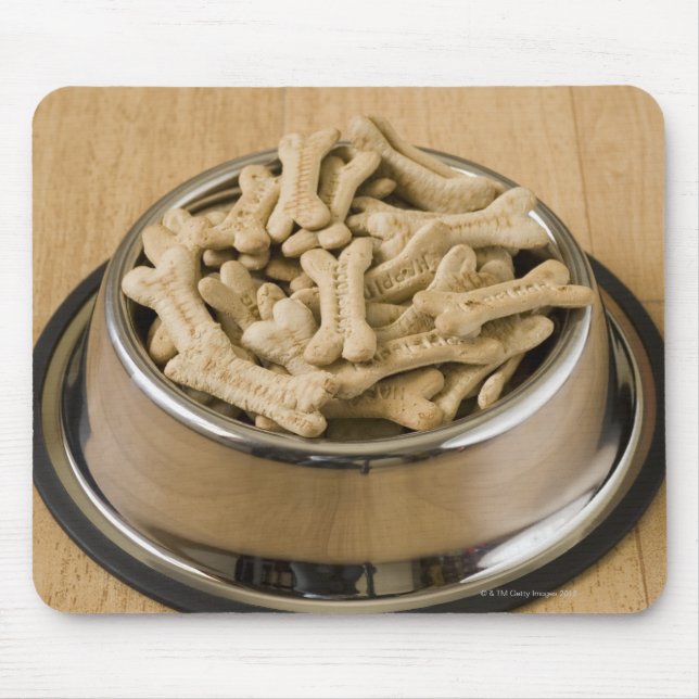 Mousepad Encerramento de biscoitos de cão numa tigela de cã (Frente)