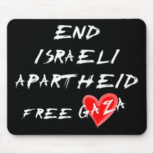 Mousepad Encerrar texto branco do Apartheid israelense no m