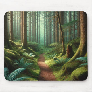 Mousepad Enchanted Forest Path – Tranquil Green Escape