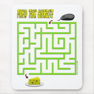 Mousepad Encontre o labirinto do rato do queijo padrão