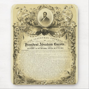 Mousepad Endereço inaugural Abraham Lincoln do 4 de março