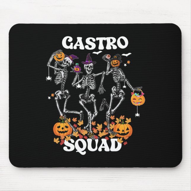 Mousepad Endoscopia Dançante De Esqueleto De Halloween Enfe (Frente)