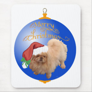 Mousepad Enfeites de natal de Pekingese