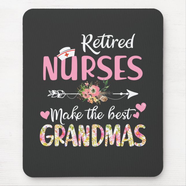 Mousepad Enfermagem | Enfermeira aposentada Os melhores avó (Frente)