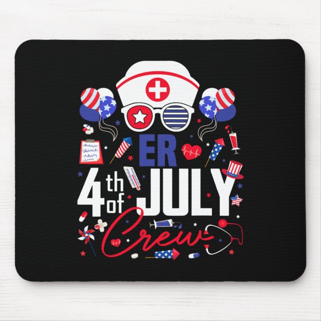 Mousepad Enfermeira 4 de julho Patriota do Dia da Independê (Frente)